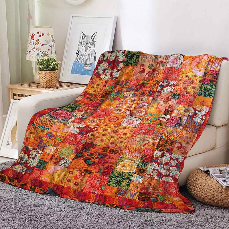 Mandala ethnic abstract splicing pattern flannel blanket sofa cover blanket office lunch nap blanket air conditioning blanket skin friendly children adult bedroom blanket2