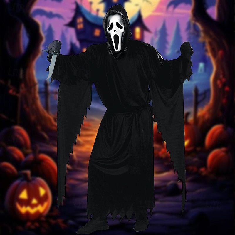 Death Ghostface Halloween Cosplay Costume Mask Scream Horror Scary Costume Kid's Adults' Men's Women's Boys' Halloween Carnival Mardi Gras Party Stage Easy Halloween Costumes Dress Up