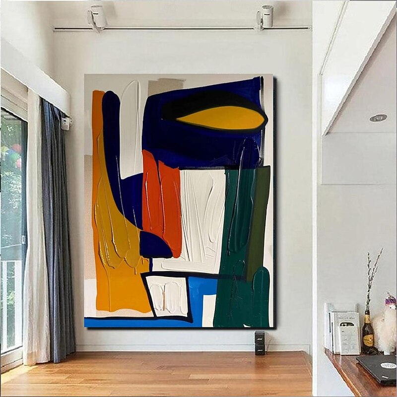 Handmade Oil PaintingCanvasWall Art DecorationAbstract Knife PaintingLandscape BlueFor Home Decor Rolled Frameless Unstressed Painting3