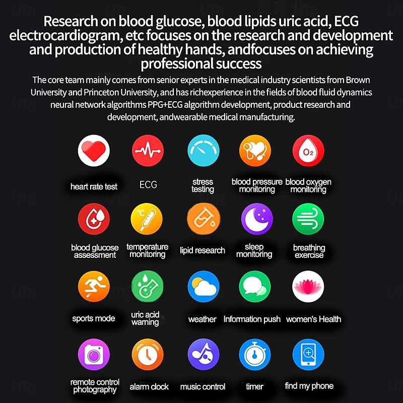 TK25 Smart Watch Uric Acid Lipids Blood Glucose ECG Health Monitoring BT Call AI Voice Men Women Wristwatches Sport Fitness2