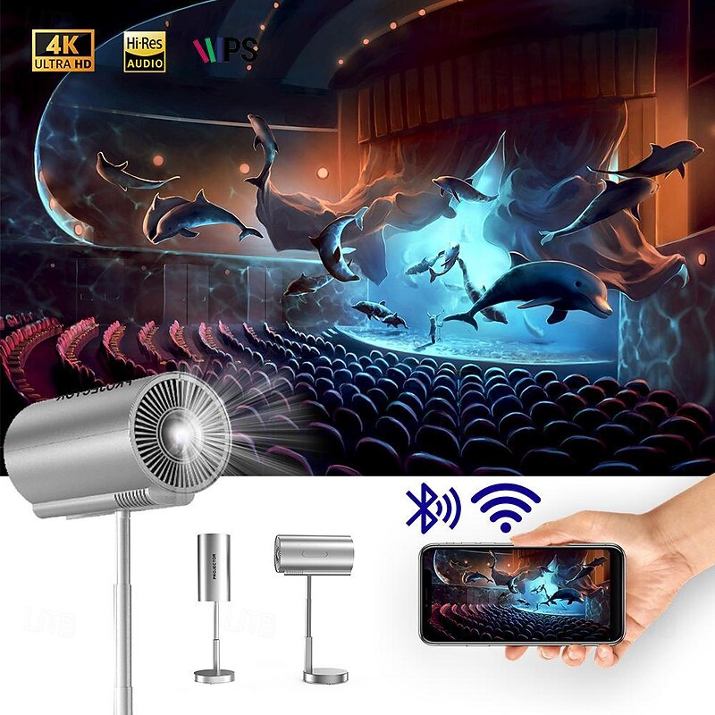 Factory Outlet TS-3 LED Projector Built-in speaker Mini Handheld Pocket Portable Auto focus WIFI Projector 720P (1280x720) 2000 lm Android 9.0 Compatible with iOS and Android HDMI USB