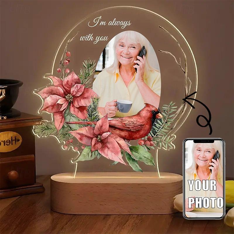 Personalized Light Up Photo Frame I'm Always With You - Custom Acrylic Night Light Memorial Gifts for Loss of Loved One Remembrance Decoration2