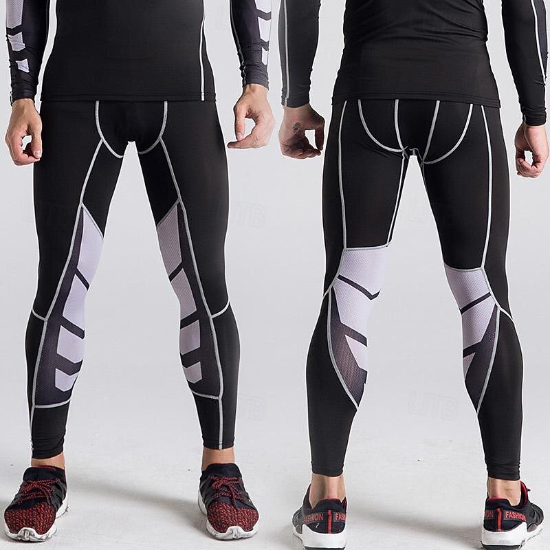 Men's Athletic Pants Elastic Waistband Pants / Trousers Outdoor Sports & Outdoor Athletic Fall Quick Dry Soft Marathon Running Workout Tailored Fit Sportswear Activewear Color Block White Blue Green2