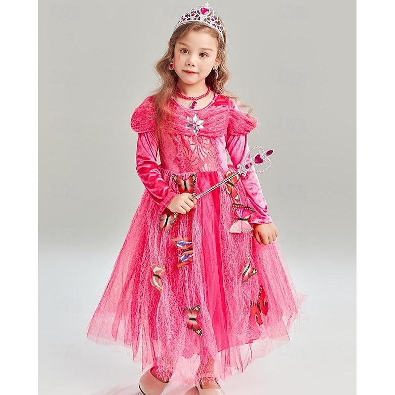 Sleeping Beauty Fairy Tale Aurora Briar Rose Flower Girl Dress Theme Party Costume Tulle Dresses Sweet Lolita Movie Cosplay for Girls' Kids Children's Day New Year Party / Evening4