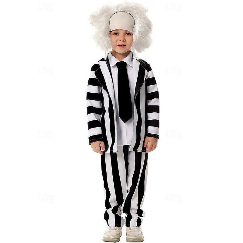 Ghost Halloween Beetlejuice Kid's Boys' Halloween Carnival Masquerade Party / Evening Easy Halloween Costumes Dress Up3
