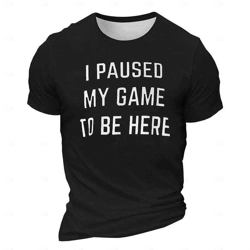 Men's Game Funny T Shirt Short Sleeve T shirt 3D Print Crew Neck Shirt Vintage Cool Party Holiday Light Brown Black Red Summer Spring Clothing Apparel S M L XL XXL XXXL