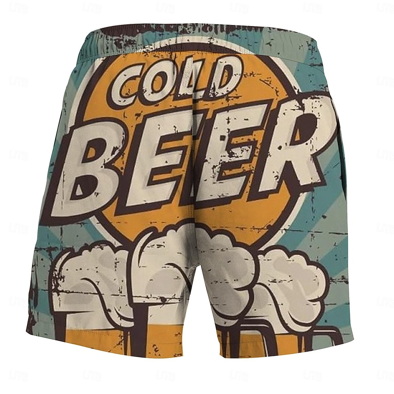 Men's Letter Oktoberfest Beer Swim Trunks Swim Shorts Board Shorts Mid Waist Fashion Hawaiian Designer Casual Daily Holiday Pocket Drawstring Elastic Waist Designer Clothing Apparel2
