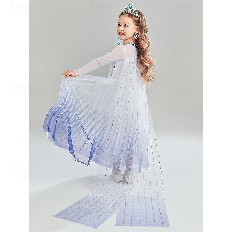 Frozen Fairy Tale Princess Elsa Outfits Flower Girl Dress Theme Party Costume Cosplay Movie Cosplay for Girls' Kids Carnival Children's Day Party / Evening3