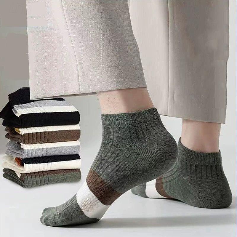 Men's 5 Pairs Multi Packs Socks Running Socks Casual Socks Rainbow Color Color Block Sports & Outdoor Daily Vacation Basic Medium Spring Fall Fashion Casual3