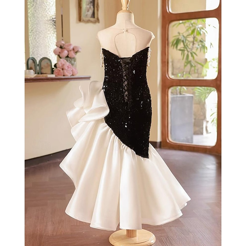 Girls' 3D Solid Color Party Dress Sleeveless Summer Performance Party Birthday Princess Beautiful Sweet Kids 4-12 Years Party Dress Maxi Regular Fit4