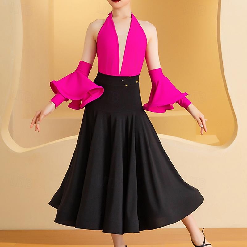 Kids' Dancewear Skirts Splicing Girls' Performance Daily Wear Sleeveless Natural Lycra3