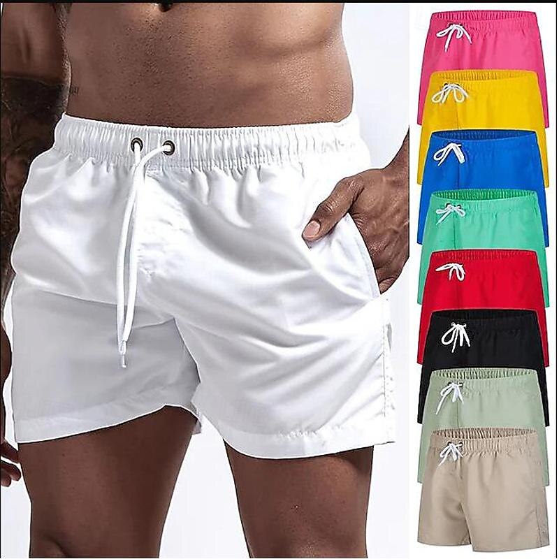 Men's Swim Trunks Swim Shorts Board Shorts Mesh Pocket Drawstring Elastic Waistband Shorts Outdoor Sports & Outdoor Athletic Breathable Quick Dry Soft Beach Workout Tailored Fit Sportswear Activewear