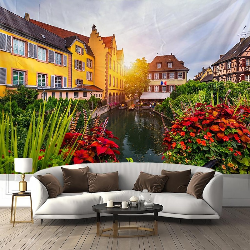 Venice Gondola Hanging Tapestry Wall Art Large Tapestry Mural Decor Photograph Backdrop Blanket Curtain Home Bedroom Living Room Decoration3