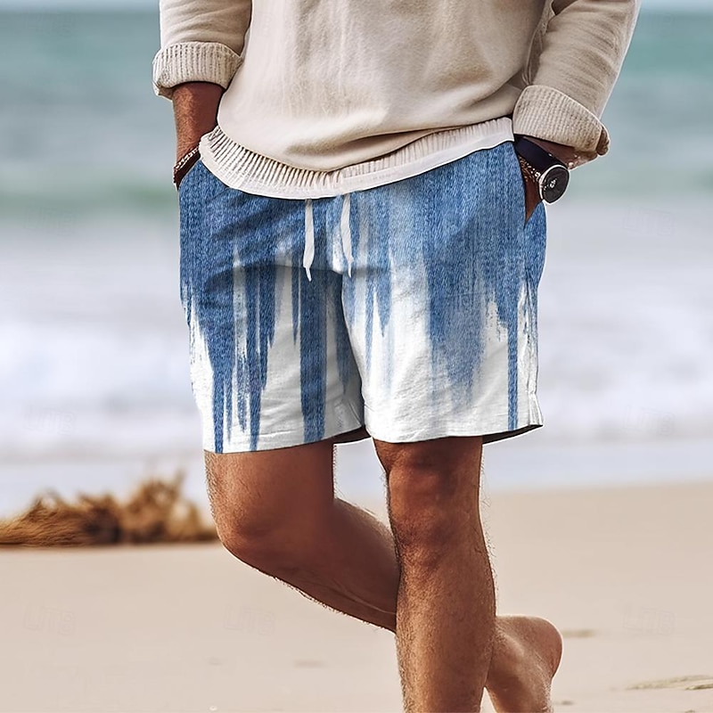 Men's Color Block Gradient Color Swim Shorts Board Shorts Swimming Trunks Mid Waist Hawaiian Casual Holiday Beach Drawstring with Mesh lining Elastic Waist Designer Clothing Apparel