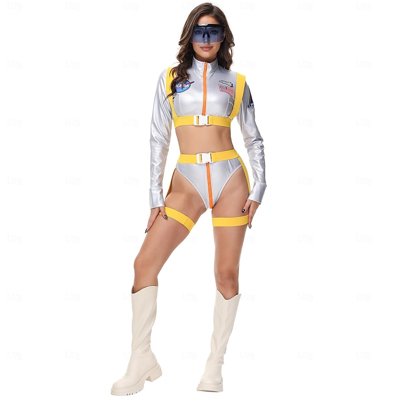 Astronaut Halloween Cosplay Costume Carnival Costume Cosplay Adults' Women's Carnival Masquerade Party Masquerade Bachelorette Party Easy Halloween Costumes Dress Up4