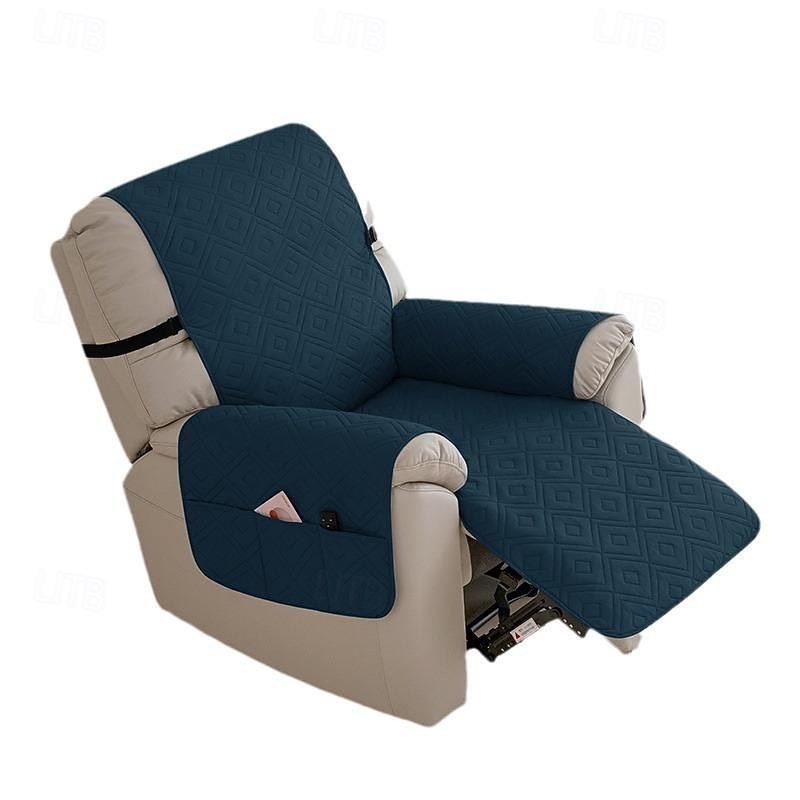 100% Waterproof Reclining Couch Covers, Non Slip Covers for Recliner Chair with Pocket, Washable Reclining Chair Quilted Furniture Protector for Kids, Pets4