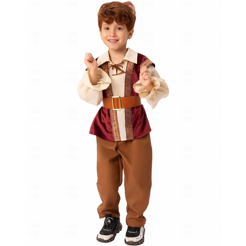 Viking Halloween Cosplay Costume Halloween Group Family Costumes Carnival Costume Medieval Kid's Boys' Girls' Carnival Masquerade Party / Evening Easy Halloween Costumes Dress Up4