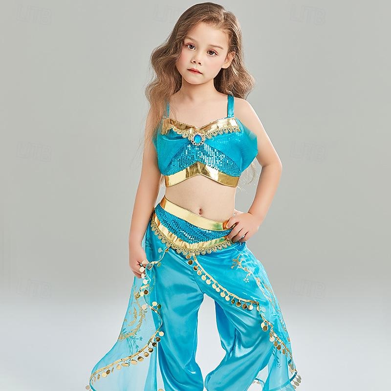 Aladdin Fairy Tale Princess Jasmine Outfits Theme Party Costume Cosplay Movie Cosplay for Girls' Kids Carnival Party / Evening3