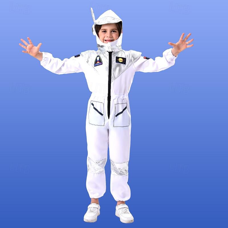 Astronaut Halloween Masquerade Carnival Costume Cosplay Kid's Boys' Girls' Carnival Performance Easy Halloween Costumes Dress Up3