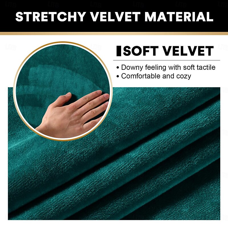 Velvet Elastic All-Inclusive Ultra Soft Bench Cover - Home Fabric Bench Cover - Stretchable and Durable - Perfect for Adding Comfort and Style to Your Bench - Easy to Install and Clean3