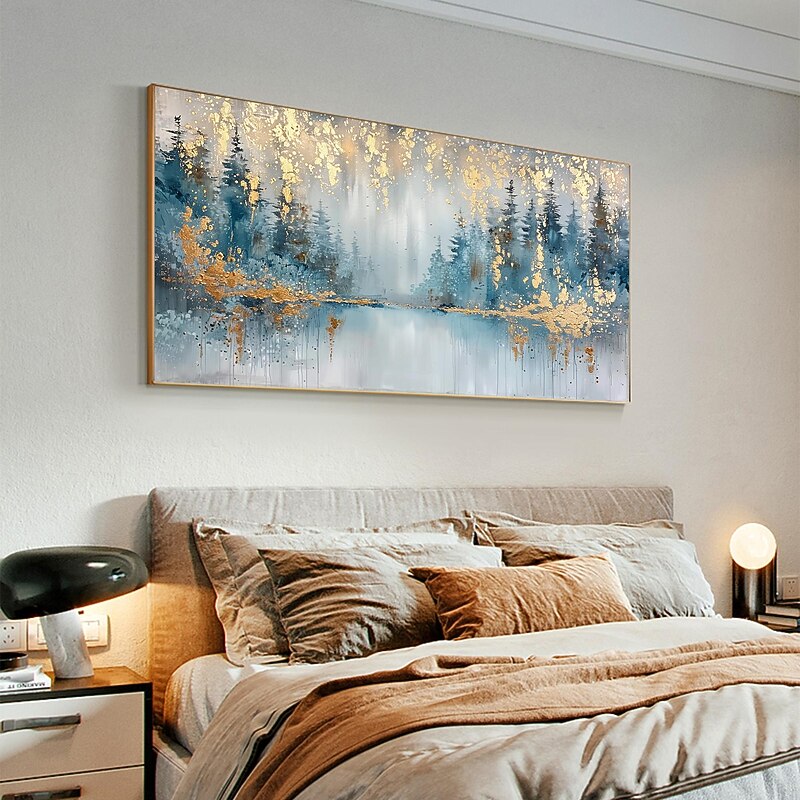 Manual Handmade Oil Painting Hand Painted Horizontal Panoramic Abstract Landscape Modern Realism Rolled Canvas (No Frame)3