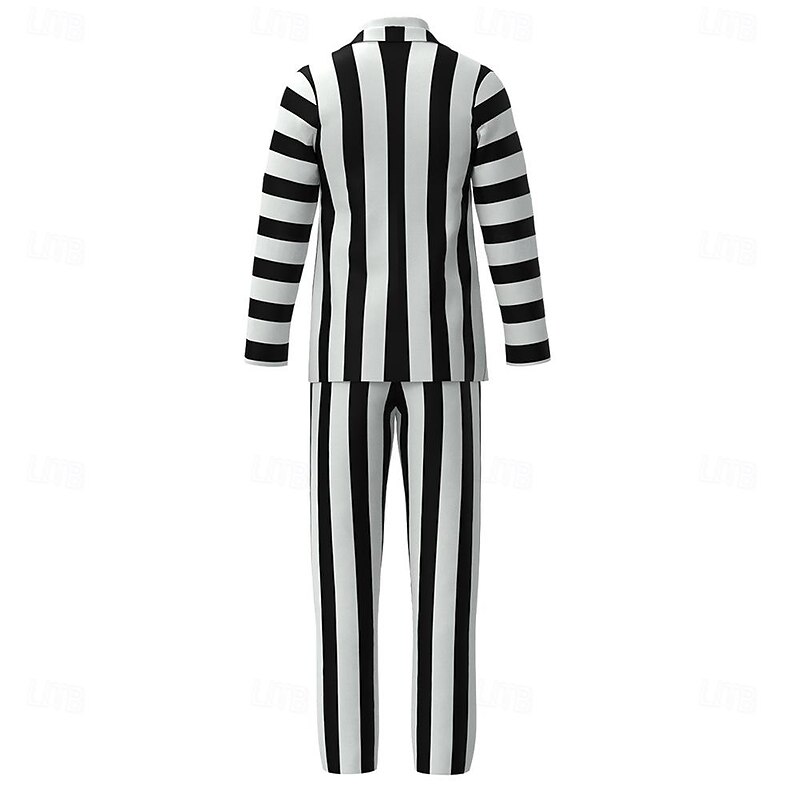 Beetlejuice Mask Outfits Suits & Blazers Men's Boys Movie Cosplay Scary Costume Carnival Performance Party4