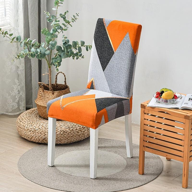2PCS Chair Cover Super Fit Stretch Removable Washable High Back Dining Chair Cover Seat Slipcover for Hotel Dining Room Ceremony Banquet Wedding Party2