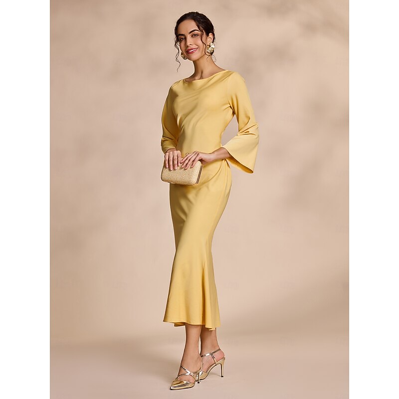 Solid Tie Back Mermaid Maxi Party Dress4