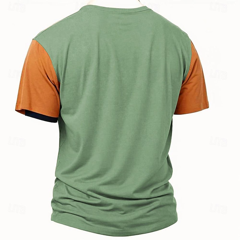 Men's Cowboy T shirt Henley Shirt Short Sleeve 3D Print Retro Vintage Western Style Street Casual Daily Summer Spring Blue Green Henley Henley T-Shirt2