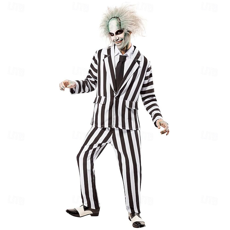 Beetlejuice Lydia Deetz Halloween Fancy Costume Suits & Blazers Halloween Group Couples Costumes Beetlejuice 2 Horror Movie Adults' Men's Women's Halloween Carnival Performance Party Easy Halloween2