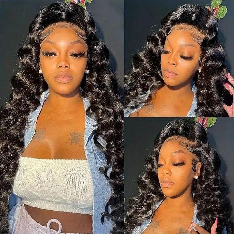 Ishow Hair Loose Wave Lace Frontal Wig 6x4 Transparent Lace Front HumanHair Wigs for Women - 10-28 inch with Wig Cap Included