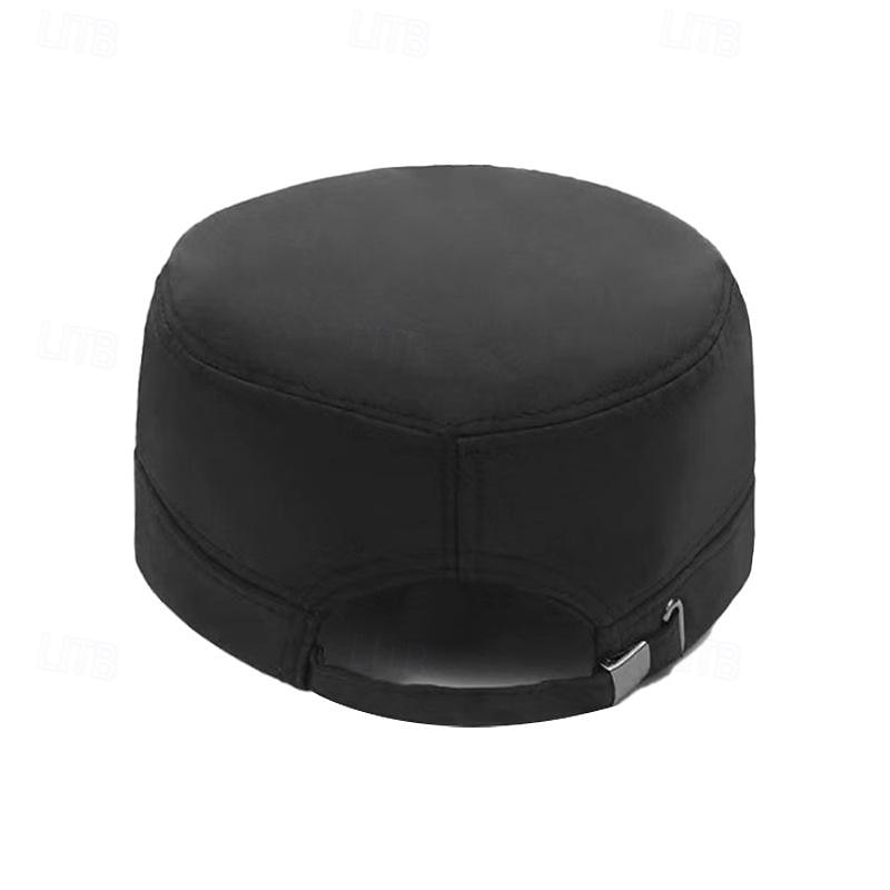 Men's Flat Cap Sun Hat Trucker Hat Black Navy Blue Polyester Fashion Casual Street Daily Letter Adjustable Sunscreen Breathable3