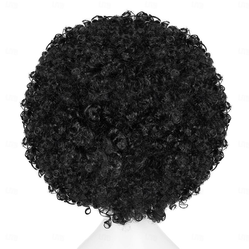 Unisex Short Fluffy Afro Funny Wigs for Carnival,Holiday Party Clown Costume (Black) Halloween Wigs4