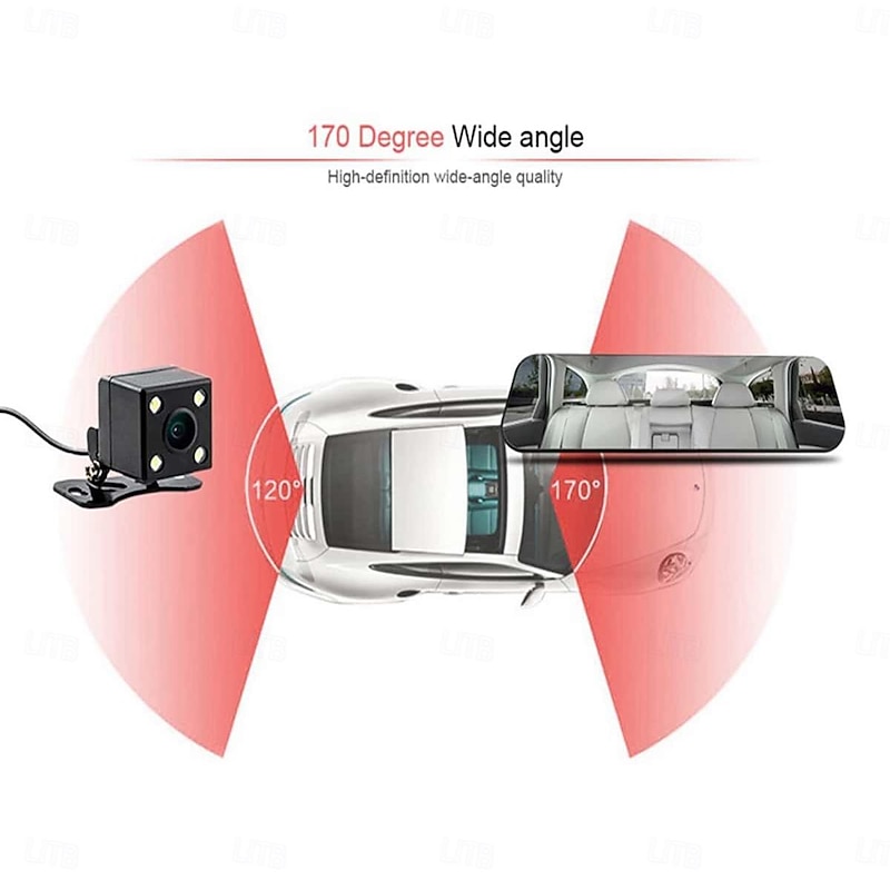 L1043 1080p New Design / HD / with Rear Camera Car DVR 170 Degree Wide Angle 4 inch IPS Dash Cam with Night Vision / G-Sensor / Parking Monitoring 4 infrared LEDs Car Recorder3