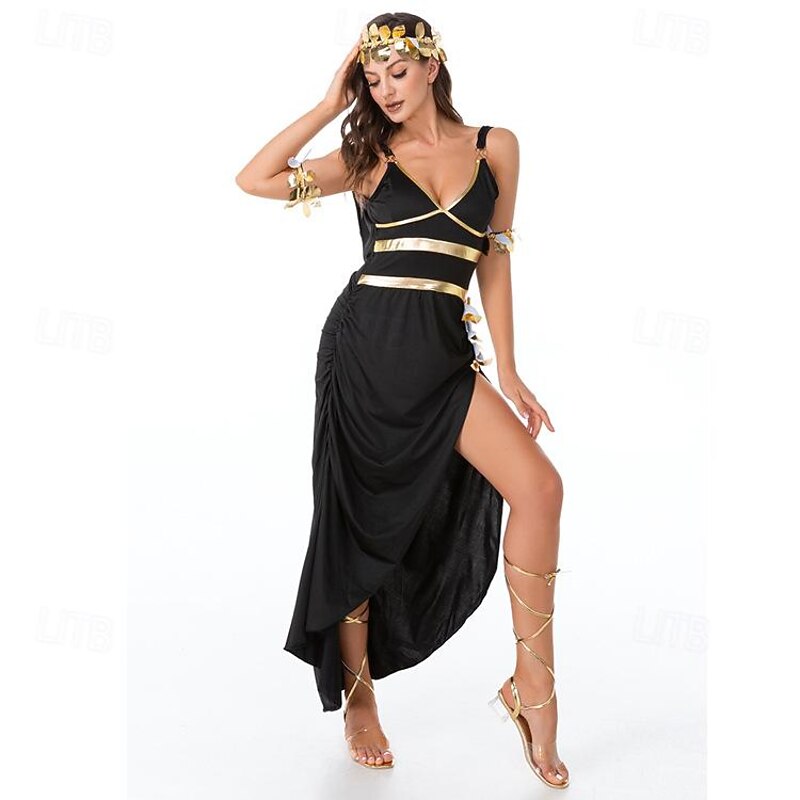 Greek Goddess Halloween Dress Cosplay Costume Carnival Costume Vintage Inspired Adults' Women's Carnival Masquerade Party Masquerade Easy Halloween Costumes Dress Up4