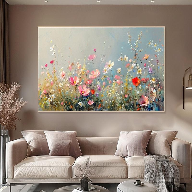 Enchanting Flower Painting on Canvas handmade  Flower Abstract Oil Painting hand painted Textured flower Oil Painting for Living Room Wall Art Hand-painted Painting2