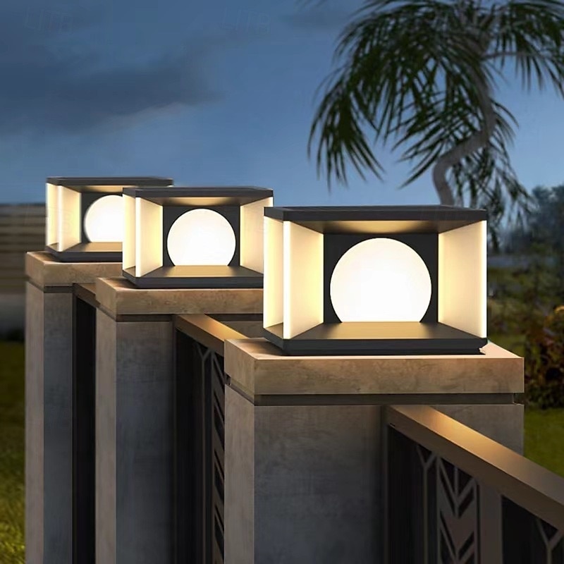 LED Outdoor Wall Light Warm White 30cm 1-Light External Waterproof Pillar Light Modern Villa Gate Fence Pillar Lamp Garden Yard Lawn Pathway Porch Decoration Lighting Fixture Acrylic 110-240V2