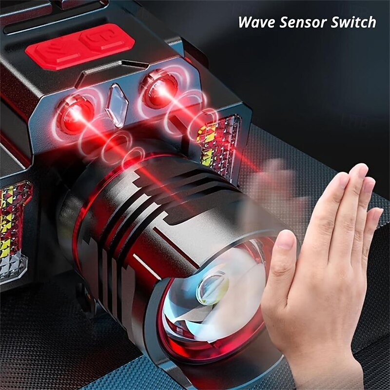 Portable USB Rechargeable Sensor Headlamp - Super Bright Waterproof Zoom Fishing Torch Head Light for Outdoor Camping Light3