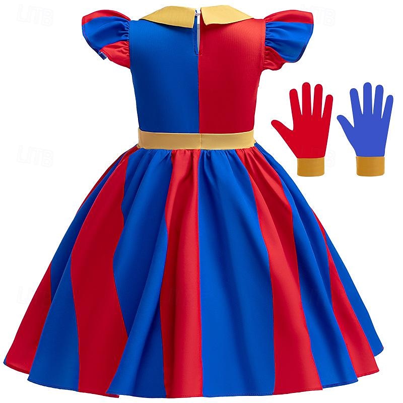 TADC Joker Clown Pomni Dress Costume Cosplay Movie Cosplay for Girls' Kid's Carnival Performance Party3