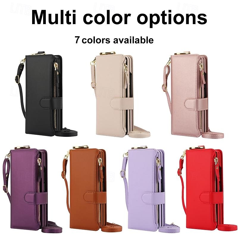 Phone Case For Samsung Galaxy Z Fold 7 Z Fold 6 Z Fold 5 Z Fold 4 Z Fold 3 Back Cover Wallet Case with Stand Holder Ring Holder Zipper Retro TPU PU Leather