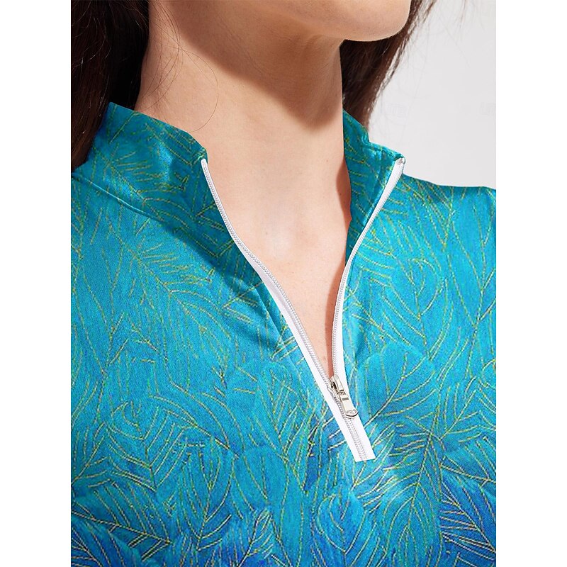 Women's Golf Polo Shirt Blue Short Sleeve Top Ladies Golf Attire Clothes Outfits Wear Apparel3