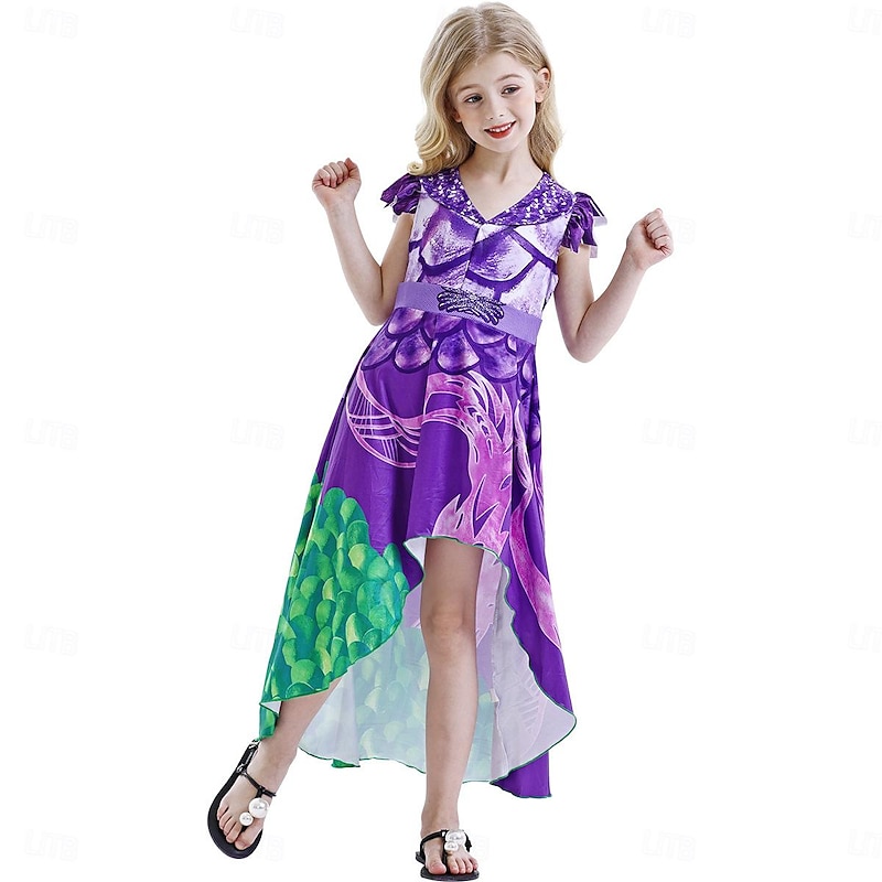 Descendants Mal Dress Cosplay Wigs Costume Party Movie Cosplay for Girls' Kids Carnival Masquerade Party / Evening3