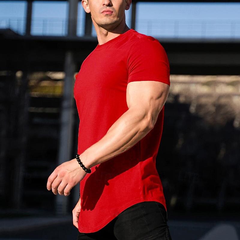 Men's Running T-Shirt Short Sleeve Tee Tshirt Casual Athleisure Solid Colored Quick Dry Soft Breathable Gym Workout Walking Jogging Sportswear Activewear Black White Yellow4