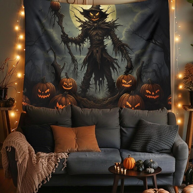 Halloween Decorations Sunflower Field Witch Hanging Tapestry Wall Art Large Tapestry Mural Decor Photograph Backdrop Blanket Curtain Home Bedroom Living Room2