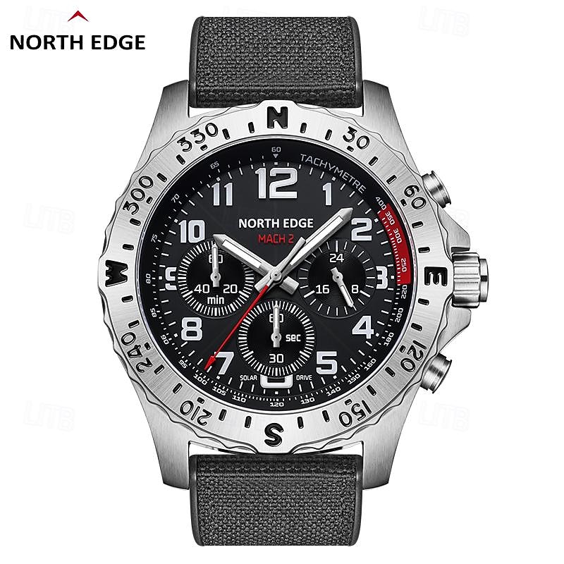 NORTH EDGE Men Quartz Watch Business Digital dial Luminous Waterproof Nylon Strap Watch