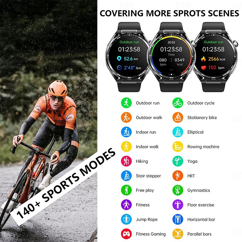 F200 ECG Smart Watch 1.55inch Large Screen Bluetooth Call Health Monitoring SOS Sports Fitness Tracker Men Women Smartwatch3