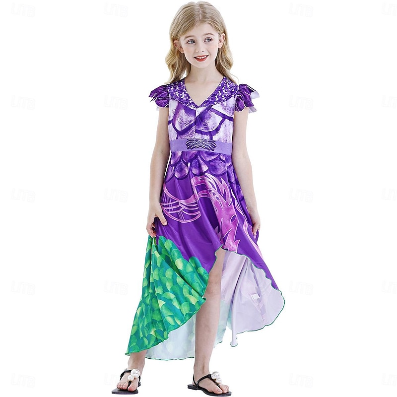 Descendants Mal Dress Cosplay Wigs Costume Party Movie Cosplay for Girls' Kids Carnival Masquerade Party / Evening