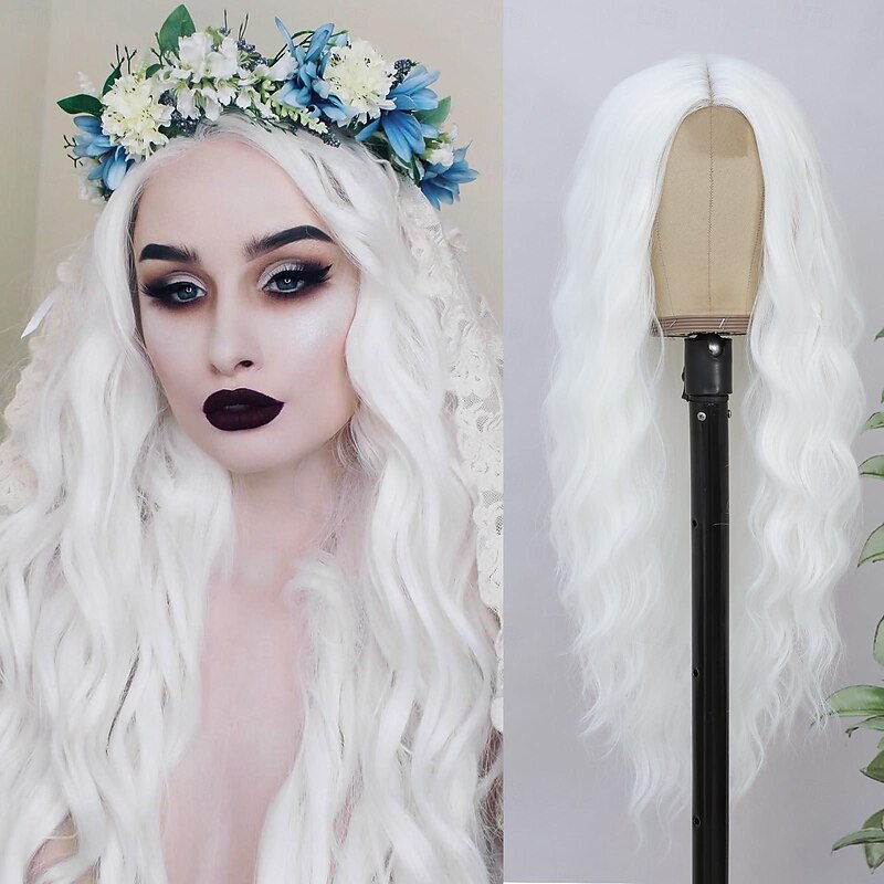 Cosplay Long Wig 28 Inch Middle Part Synthetic Wig Realistic Gifts Party Wigs for Women Daily Use Colorful Wigs Halloween Wigs