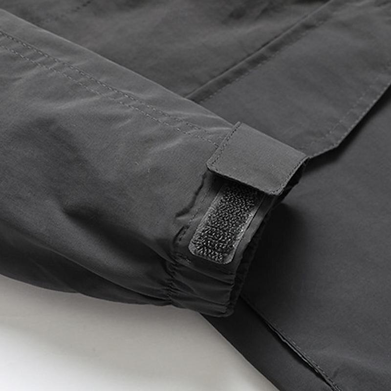 Men's Outdoor Jacket Transition Jacket Hiking Removable Multiple Pockets All Seasons Plain Casual Hooded Regular Black Khaki Dark Blue Gray Jacket 20