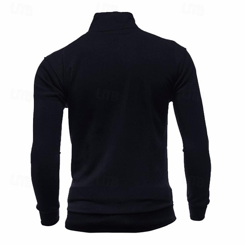 Men's Sweatshirt Zip Up Hoodie Full Zip Sweatshirt Black Wine Army Green Navy Blue Light Grey Standing Collar Plain Zip Up Sports & Outdoor Daily Holiday Polyester Streetwear Basic Casual Spring2